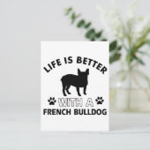 French Bulldog Designs Postkarte (Stehend Vorderseite)