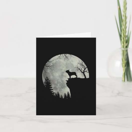 French Bulldog Dog And Moon Halloween Anzug Karte (Vorderseite)