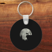 French Bulldog Dog And Moon Halloween Anzug Schlüsselanhänger (Vorderseite)