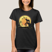 French Bulldog Dog And Moon Halloween Anzug T-Shirt (Vorderseite)