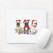 French Bulldog Dog Christmas Lights Cute Pet Match Mousepad (Mit Mouse)