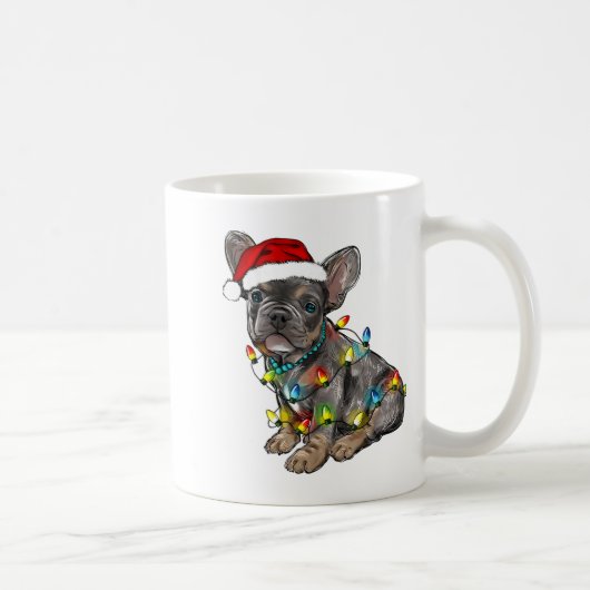 French Bulldog Dog Christmas Lights Santa Xmas Pet Kaffeetasse (Rechts)