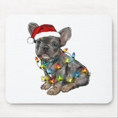 French Bulldog Dog Christmas Lights Santa Xmas Pet Mousepad (Vorne)