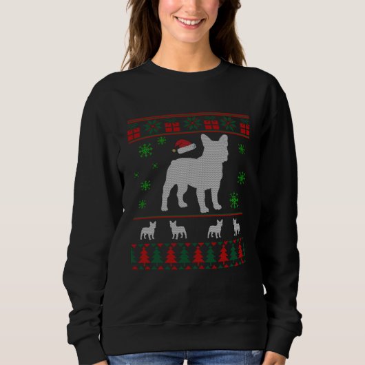 French Bulldog Dog  Christmas Ugly Christmas Sweat Sweatshirt (Vorderseite)