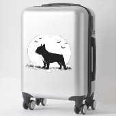 French Bulldog Dog � Halloween Moon Silhouette Ove Aufkleber (Koffer)