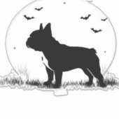 French Bulldog Dog � Halloween Moon Silhouette Ove Aufkleber (Vorderseite)