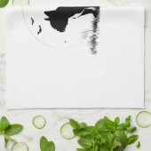 French Bulldog Dog � Halloween Moon Silhouette Ove Geschirrtuch (Gefaltet)