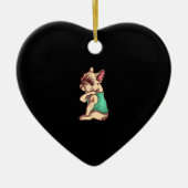 French Bulldog Dog I Love Mom Tattoo Lover Gift Keramik Ornament (Vorne)