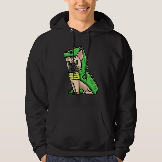 French Bulldog Dog In Crocodile Costume Hoodie (Vorderseite)