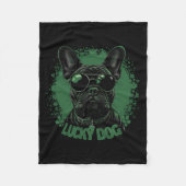 French Bulldog Dog - St. Patrick's Day Saint Paddy Fleecedecke (Vorderseite)