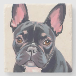 French Bulldog Dog Watercolor Pet Painting Steinuntersetzer