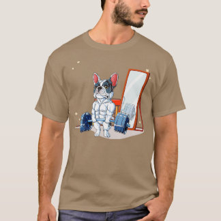 French Bulldog Dog Weightlifting Deadlift Men Fitn T-Shirt