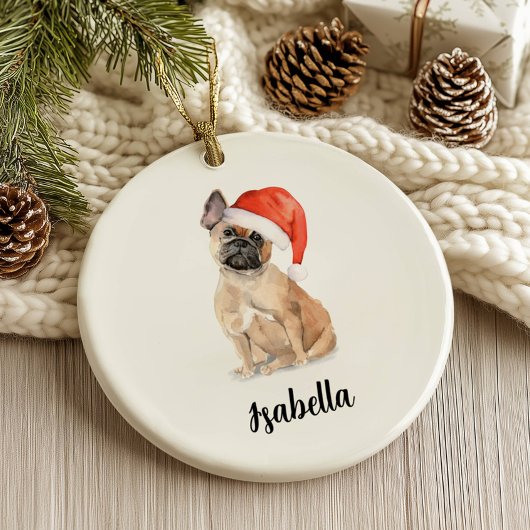 French Bulldog Dog Weihnachten Keramik Ornament