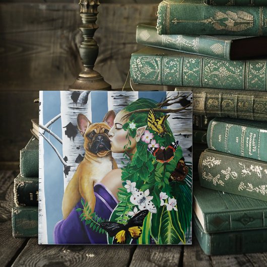 French Bulldog Dryad Fantasy Fliese