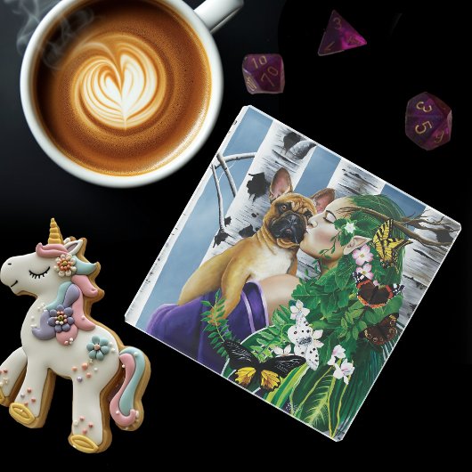 French Bulldog Dryad Fantasy Glasuntersetzer