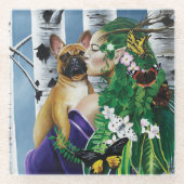 French Bulldog Dryad Fantasy Glasuntersetzer (Vorderseite)