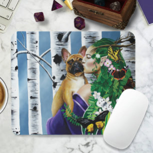 French Bulldog Dryad Fantasy Mousepad