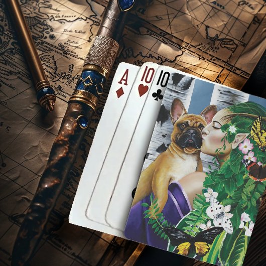 French Bulldog Dryad Fantasy Spielkarten