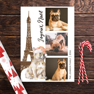 French Bulldog Eiffel Tower Foto Paris Weihnachten