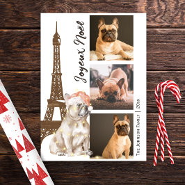 French Bulldog Eiffel Tower Foto Paris Weihnachten