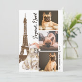 French Bulldog Eiffel Tower Foto Paris Weihnachten (Stehend Vorderseite)