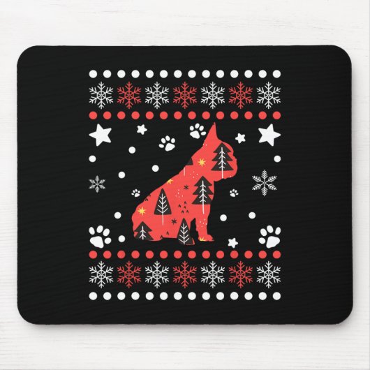 French Bulldog Eigentümer von Christmas Dog Patter Mousepad (Vorne)