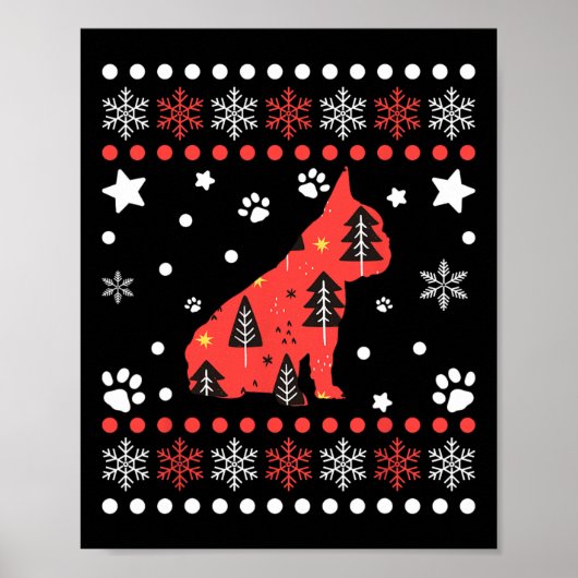 French Bulldog Eigentümer von Christmas Dog Patter Poster (Vorne)