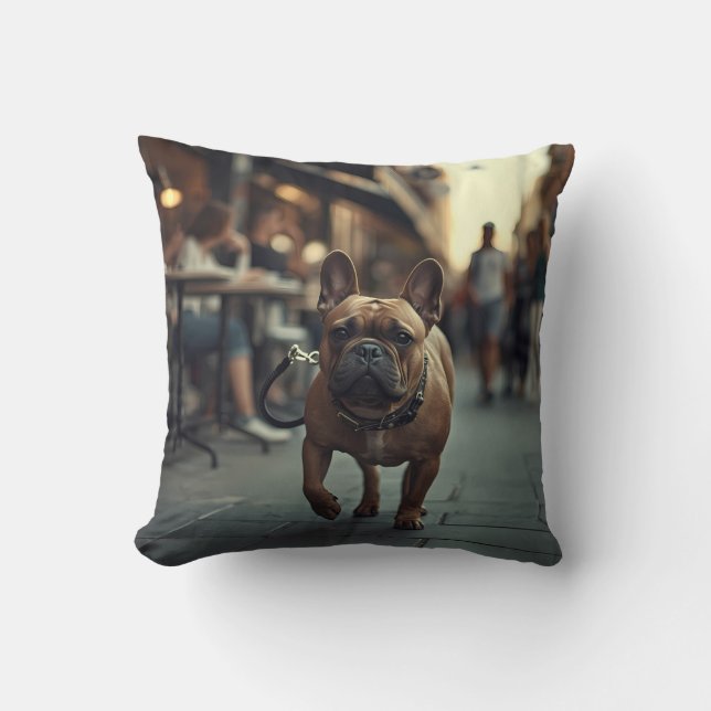 French Bulldog Elegant Throw Kissen (Vorderseite)