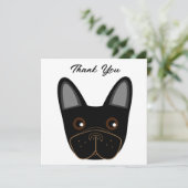 French Bulldog Face Birthday Party Danke Karte (Stehend Vorderseite)