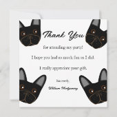 French Bulldog Face Birthday Party Danke Karte (Rückseite)