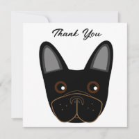 French Bulldog Face Birthday Party Danke Karte
