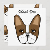 French Bulldog Face Birthday Party Danke Karte (Vorne/Hinten)