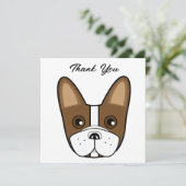 French Bulldog Face Birthday Party Danke Karte (Stehend Vorderseite)