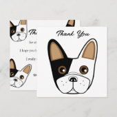 French Bulldog Face Birthday Party Danke Karte (Vorne/Hinten)