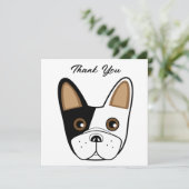 French Bulldog Face Birthday Party Danke Karte (Stehend Vorderseite)