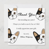 French Bulldog Face Birthday Party Danke Karte (Rückseite)