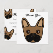 French Bulldog Face Birthday Party Danke Karte (Vorne/Hinten)