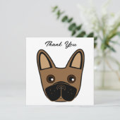 French Bulldog Face Birthday Party Danke Karte (Stehend Vorderseite)
