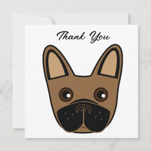 French Bulldog Face Birthday Party Danke Karte