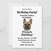 French Bulldog Face Birthday Party Einladung (Vorderseite)
