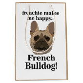 French Bulldog Face Dog Lover Mittlere Geschenktüte (Vorderseite)