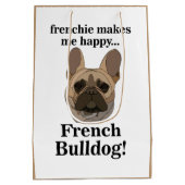 French Bulldog Face Dog Lover Mittlere Geschenktüte (Rückseite)