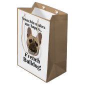French Bulldog Face Dog Lover Mittlere Geschenktüte (Rückseite Schrägansicht)
