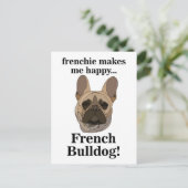 French Bulldog Face Dog Lover Postkarte (Stehend Vorderseite)