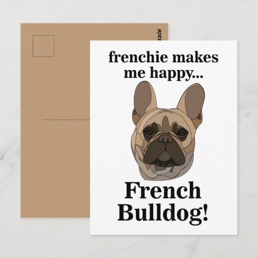 French Bulldog Face Dog Lover Postkarte (Vorne/Hinten)