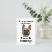 French Bulldog Face Frenchie Dog Groomer Visitenkarte (Stehend Vorderseite)