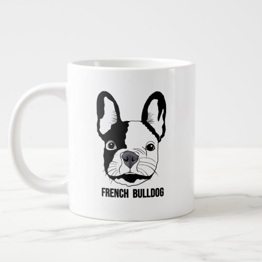 French Bulldog face on Jumbo-Tasse (Links)
