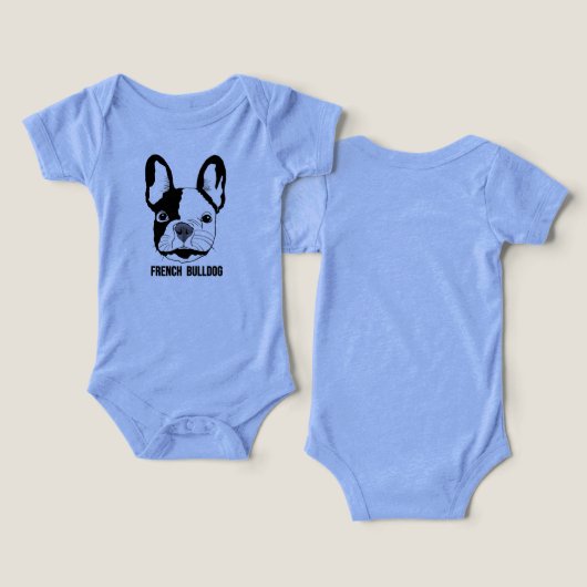 French Bulldog face on toddlers baby (Design Vorderseite & Rückseite)