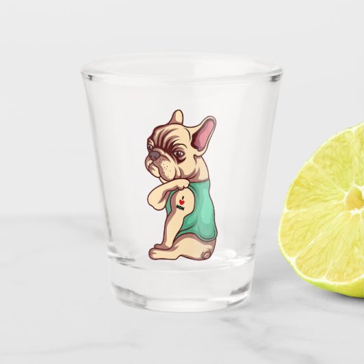 French Bulldog Face Shot Glass Geschenke Schnapsglas (Vorderseite)