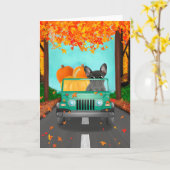 French Bulldog Fall Pumpkin Karte (Gelbe Blume)